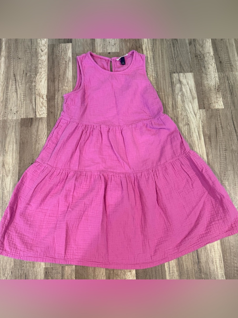 Sleeveless Tiered Dress - Bright Pink